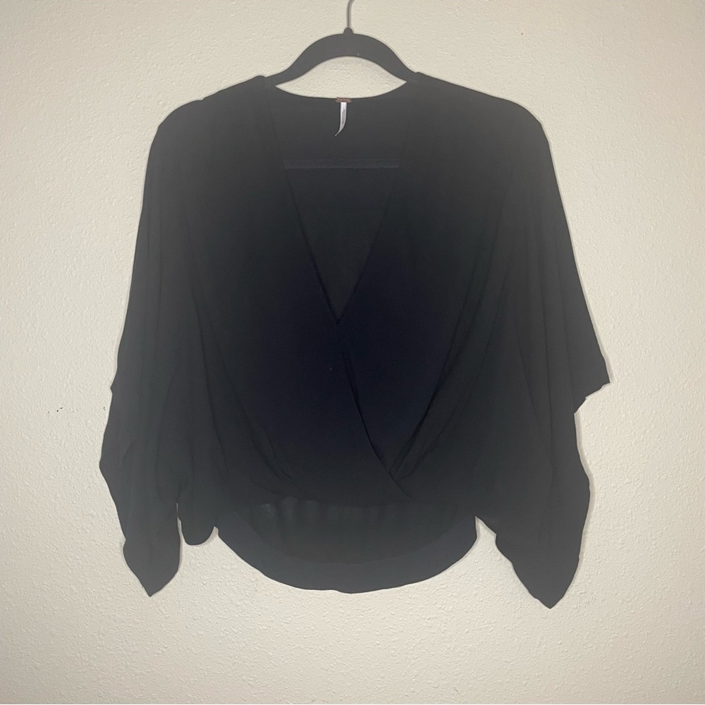 Free People Butterfly Sleeve Crop Top